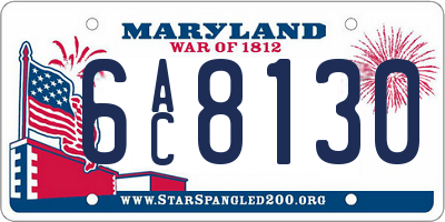 MD license plate 6AC8130