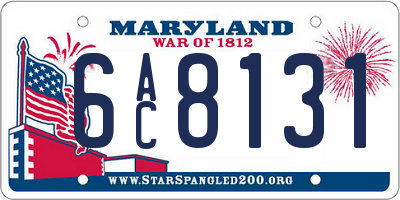 MD license plate 6AC8131