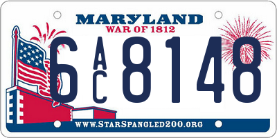 MD license plate 6AC8148