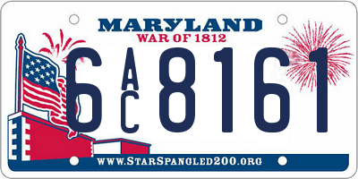 MD license plate 6AC8161