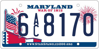 MD license plate 6AC8170
