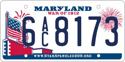MD license plate 6AC8173