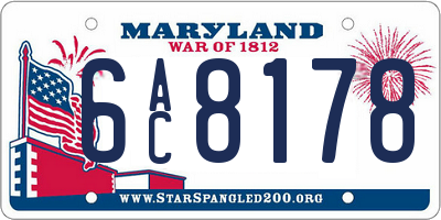 MD license plate 6AC8178