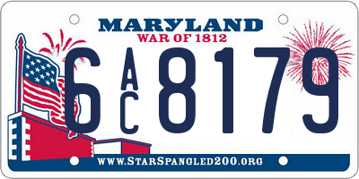MD license plate 6AC8179
