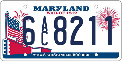 MD license plate 6AC8211