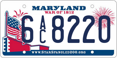 MD license plate 6AC8220