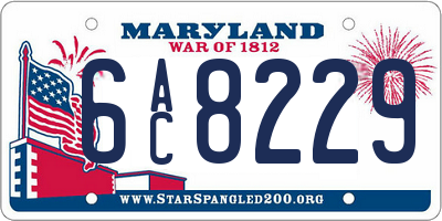 MD license plate 6AC8229
