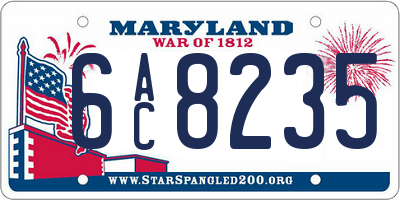 MD license plate 6AC8235