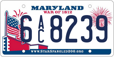 MD license plate 6AC8239