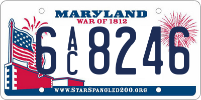 MD license plate 6AC8246