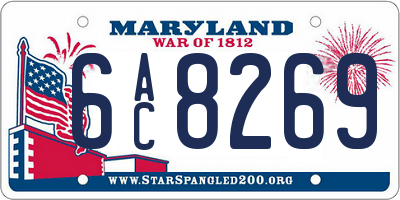 MD license plate 6AC8269