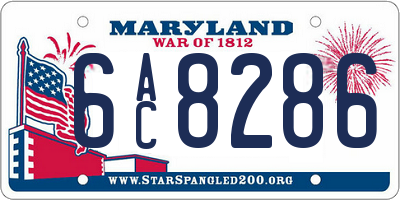 MD license plate 6AC8286