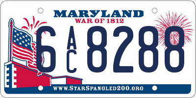 MD license plate 6AC8288