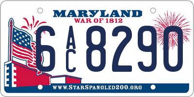 MD license plate 6AC8290
