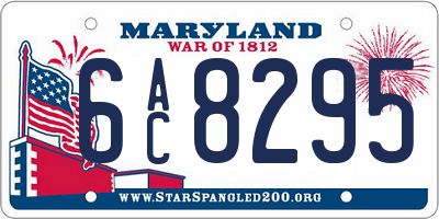 MD license plate 6AC8295