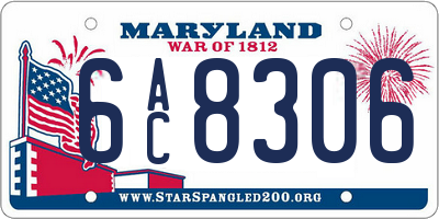 MD license plate 6AC8306