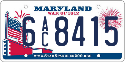 MD license plate 6AC8415
