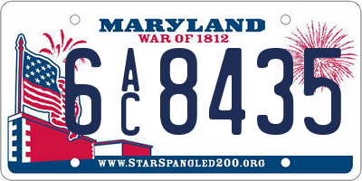 MD license plate 6AC8435