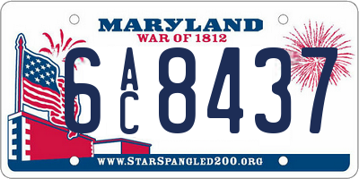 MD license plate 6AC8437