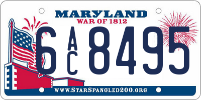 MD license plate 6AC8495