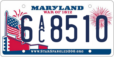 MD license plate 6AC8510