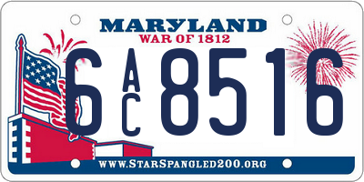 MD license plate 6AC8516