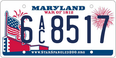 MD license plate 6AC8517