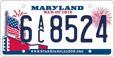 MD license plate 6AC8524