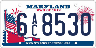 MD license plate 6AC8530