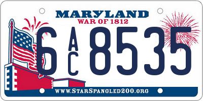 MD license plate 6AC8535