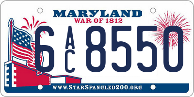 MD license plate 6AC8550