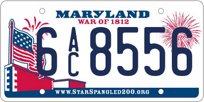 MD license plate 6AC8556