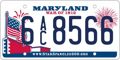 MD license plate 6AC8566