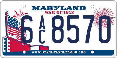 MD license plate 6AC8570