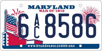 MD license plate 6AC8586