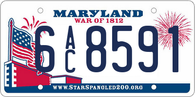 MD license plate 6AC8591