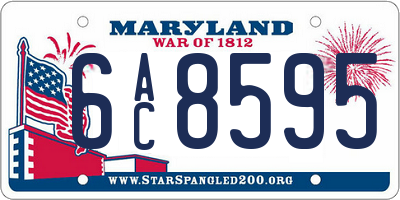 MD license plate 6AC8595