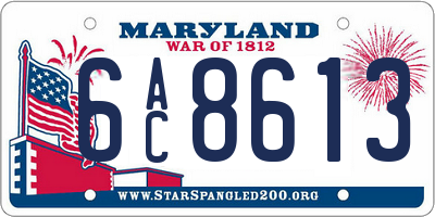 MD license plate 6AC8613