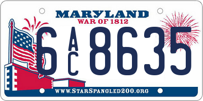 MD license plate 6AC8635
