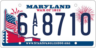 MD license plate 6AC8710