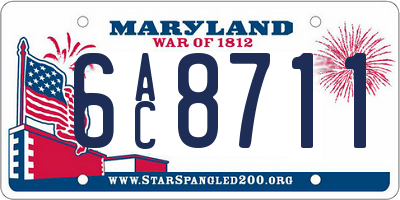 MD license plate 6AC8711