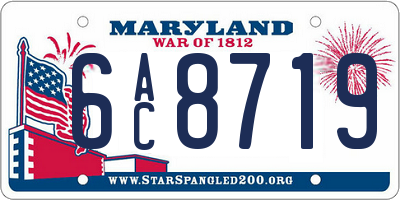 MD license plate 6AC8719