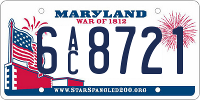 MD license plate 6AC8721