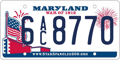 MD license plate 6AC8770