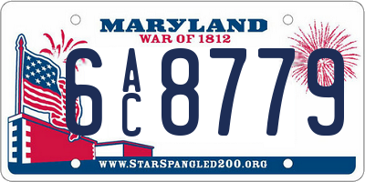 MD license plate 6AC8779
