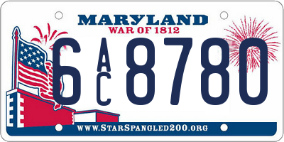 MD license plate 6AC8780
