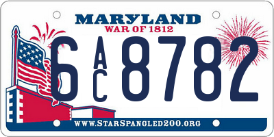 MD license plate 6AC8782