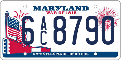 MD license plate 6AC8790