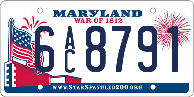 MD license plate 6AC8791
