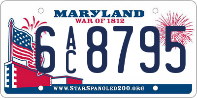 MD license plate 6AC8795
